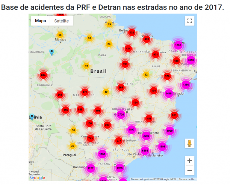 Base de acidentes da PRF e Detran nas estradas